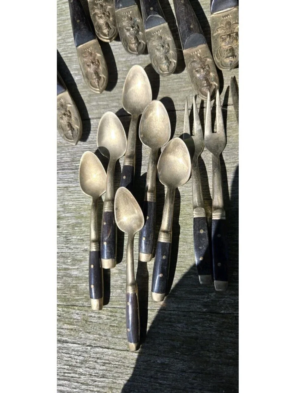 Vintage MCM Siam Thailand Goldtone Flatware Set- 22 Pieces